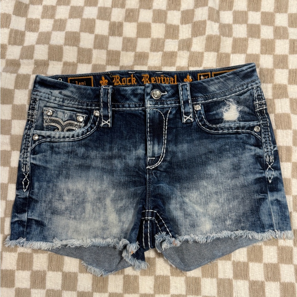 Rock Revival Distressed Blue Jean Shorts